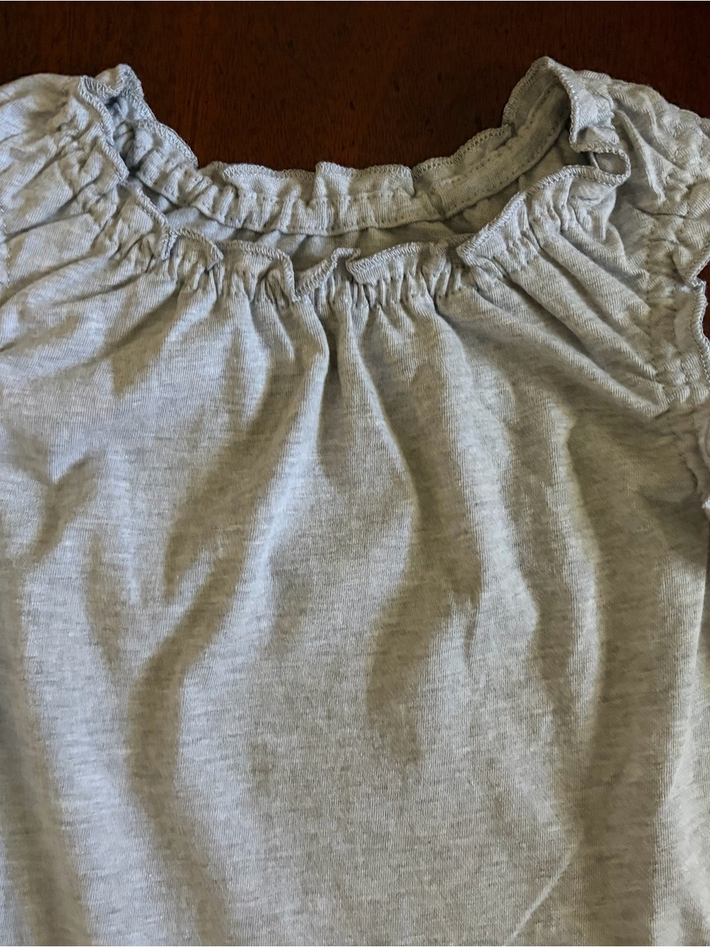 Garnet Hill Light Gray Ruffle Neck Dress Or Night Gown